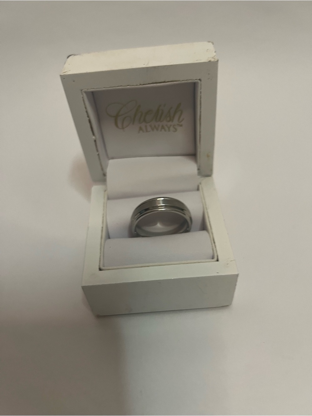 Cherish Men’s Sterling Silver Band Ring with Dual Grooves